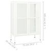 vidaXL Dressoir 75x35x105 cm staal en glas wit