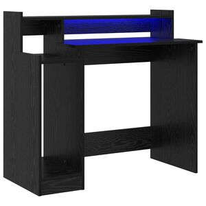 vidaXL Bureau Zwart Eiken 97 x 45 x 90 cm Bewerkt hout