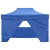 vidaXL Partytent met 4 zijwanden inklapbaar 3x4 m staal blauw