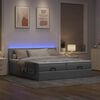 vidaXL Ottoman bed met matrassen en LED's 200x200cm stof lichtgrijs
