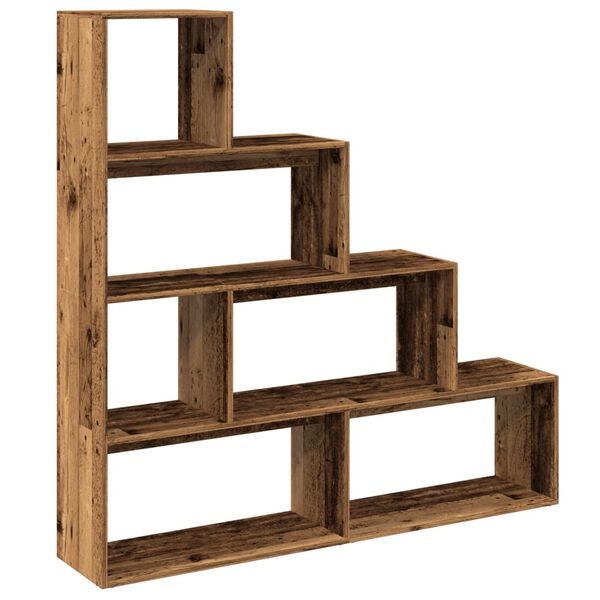 vidaXL Kamerscherm / boekenkast 143,5x29x143,5 cm hout oud hout