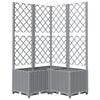 vidaXL Plantenbak met latwerk 80x80x136 cm polypropeen lichtgrijs