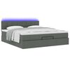 vidaXL Bed poef met matras en LED's 180x200 cm stof donkergrijs