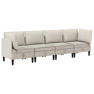 vidaXL Woonkamer Meubelset 4 st Havermout Stof
