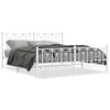 vidaXL Bedframe met hoofd- en voeteneinde metaal wit 180x200 cm