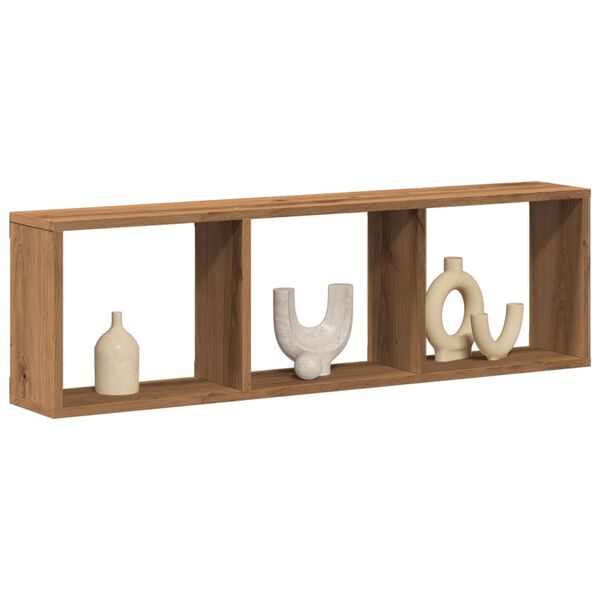 vidaXL Wandkast 100x16x30 cm bewerkt hout artinsanaal eikenkleurig