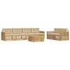 vidaXL Buiten bankenset 7 st Wit en Beige Massief Acaciahout