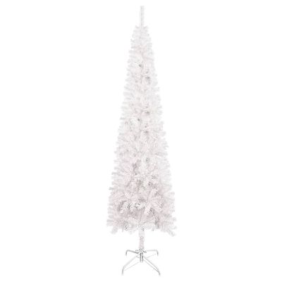 vidaXL Kunstkerstboom met verlichting en kerstballen smal 180 cm wit