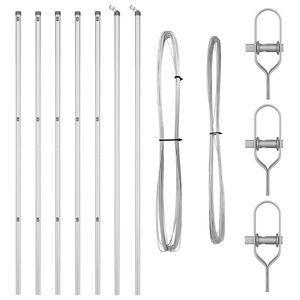 vidaXL Hekpalen 7 pcs Zilver Ø32mm 150 cm Gegalvaniseerd staal
