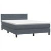 vidaXL Boxspring met matras en LED fluweel donkergrijs 140x220 cm
