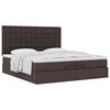 vidaXL Ottoman bed met matrassen 200x200cm stof donkerbruin