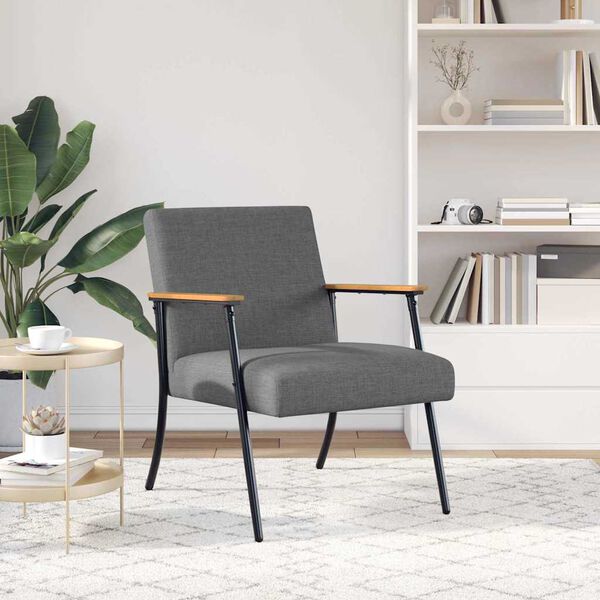 vidaXL Fauteuil Donkergrijs 59 x 75 x 78 cm Stof