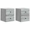 vidaXL Wandbeugel Bedkast 2 st Grijs sonoma 34,5 x 33 x 40 cm