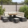 vidaXL Tuin Sofa Set met kussen 8 pcs Zwart Poly riet