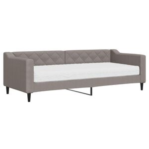 vidaXL Slaapbank met matras 80x200 cm stof taupe