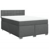 vidaXL Boxspring met matras stof donkergrijs 140x200 cm