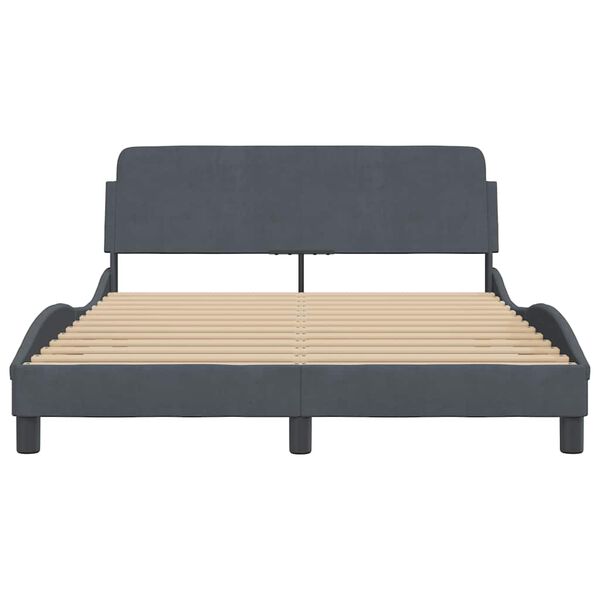 vidaXL Bedframe "Dover" 120x200 cm fluweel donkergrijs
