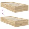 vidaXL Bedframe met hoofdeinde Sonoma Eiken 90 x 200 cm Bewerkt hout