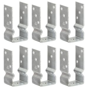 vidaXL Grondankers 6 st 7x6x15 cm gegalvaniseerd staal zilverkleurig