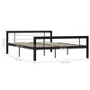 vidaXL Bedframe metaal zwart en wit 140x200 cm