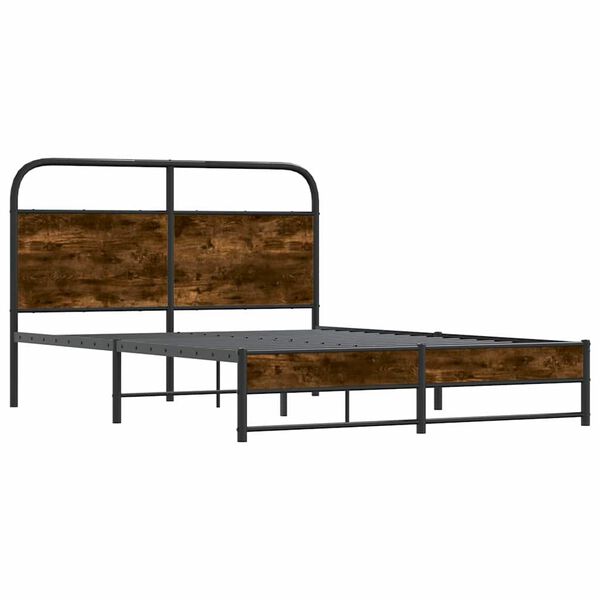 vidaXL Bedframe zonder matras bewerkt hout gerookt eiken 140x190 cm