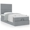 vidaXL Ottoman bed met matras 90x190cm stof lichtgrijs