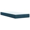 vidaXL Boxspring met matras fluweel blauw 90x200 cm