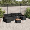 vidaXL 8-delige Loungeset met kussens poly rattan zwart