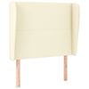 vidaXL Hoofdbord met randen 93x23x118/128 cm kunstleer cr&egrave;mekleurig