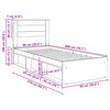vidaXL Bedframe met hoofdeinde Beton 90 x 200 cm Massief grenenhout
