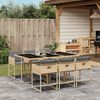 vidaXL 7-delige Tuinset met kussens poly rattan gemengd beige