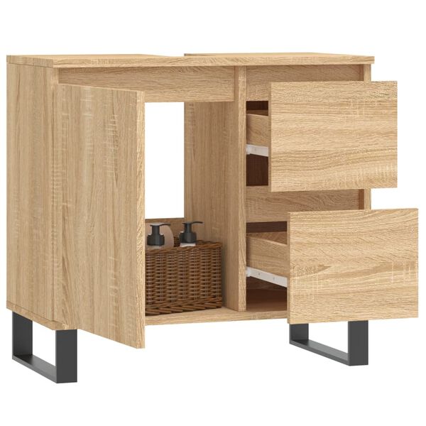 vidaXL Badkamerkast 65x33x60 cm bewerkt hout sonoma eikenkleurig