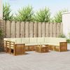 vidaXL Hoekbank Set 11 pcs Natuurlijk en Cr&egrave;me Massief Acaciahout