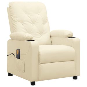 vidaXL Massagestoel kunstleer cr&egrave;mekleurig