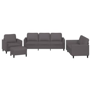 vidaXL 4-delige Loungeset met kussens kunstleer bruin