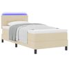vidaXL Boxspring bed met matras met hoofdeinde Cr&egrave;me 90 x 190 cm Stof