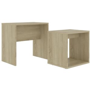vidaXL Salontafelset 48x30x45 cm bewerkt hout sonoma eikenkleurig