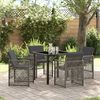 vidaXL Tuin eettafelset 5 pcs Grijs poly rattan