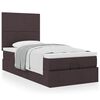 vidaXL Ottoman bed met matras 90x190cm stof donkerbruin