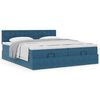 vidaXL Ottoman bed met matrassen 200x200cm fluweel donkerblauw