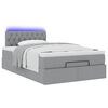 vidaXL Ottoman bed met matras en LED's 120x200 cm stof lichtgrijs