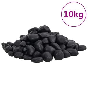 vidaXL Kiezelstenen gepolijst 2-5 cm 10 kg zwart