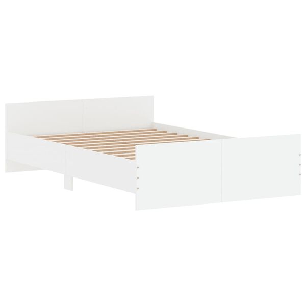 vidaXL Bedframe met hoofd- en voeteneinde wit 120 x 190 cm