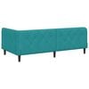 vidaXL Hoekbedframe met hoofdeinde Turquoise 100 x 200 cm Fluweel