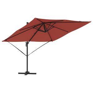 vidaXL Roma Parasol Rood 286 x 285 x 265 cm Polyester en Aluminium