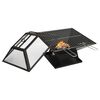 vidaXL Vuurschaal en barbecue 2-in-1 met pook 46,5x46,5x37 cm staal