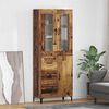 vidaXL Highboard met lade Oud Hout 69,5 x 34 x 180 cm Bewerkt hout