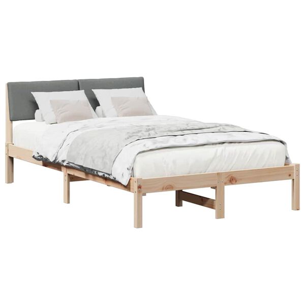 vidaXL Bedframe Bruin en donkergrijs 120 x 190 cm Massief grenenhout