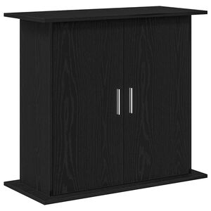 vidaXL Aquariumstandaard Zwart Eiken 81x36x73 cm Bewerkt Hout