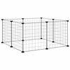 vidaXL Huisdierkooi met 8 panelen, zwart, 70x70x35 cm, staal